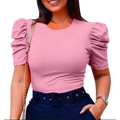 JOHE Blusa Feminina manga bufante princesa