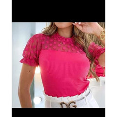 JOHE Blusa Feminina Canelada com detalhes