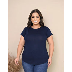 JOHE Blusa Básica Feminina Plus Size viscolycra