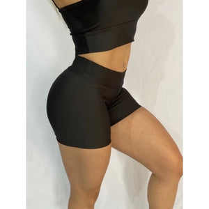 JOHE Shorts Feminino em Suplex Liso zero transparência