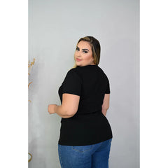 JOHE Blusa Babylook Feminina Plus Size visco lycra