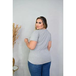 JOHE Blusa Babylook Feminina Plus Size visco lycra