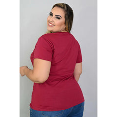 JOHE Blusa Babylook Feminina Plus Size visco lycra