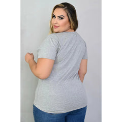 JOHE Blusa Babylook Feminina Plus Size visco lycra