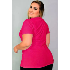 JOHE Blusa Babylook Feminina Plus Size visco lycra