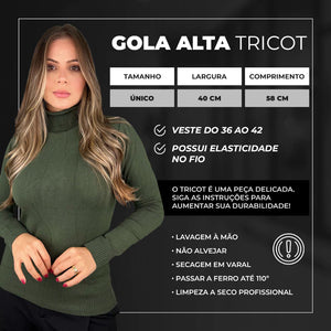 JOHE Blusa Cacharrel Feminina Gola Alta Tricô