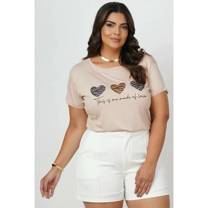 JOHE Blusa T-Shirt Feminina Plus Size