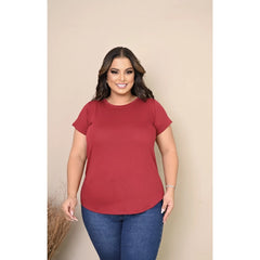 JOHE Blusa Básica Feminina Plus Size viscolycra