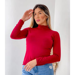 JOHE Blusa Feminina manga comprida cacharrel/gola alta